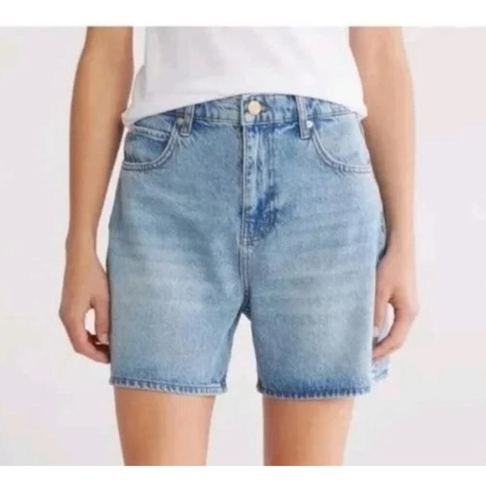 FRAME Denim The High Rise Easy Jean Denim Shorts Blue Baines Wash 30